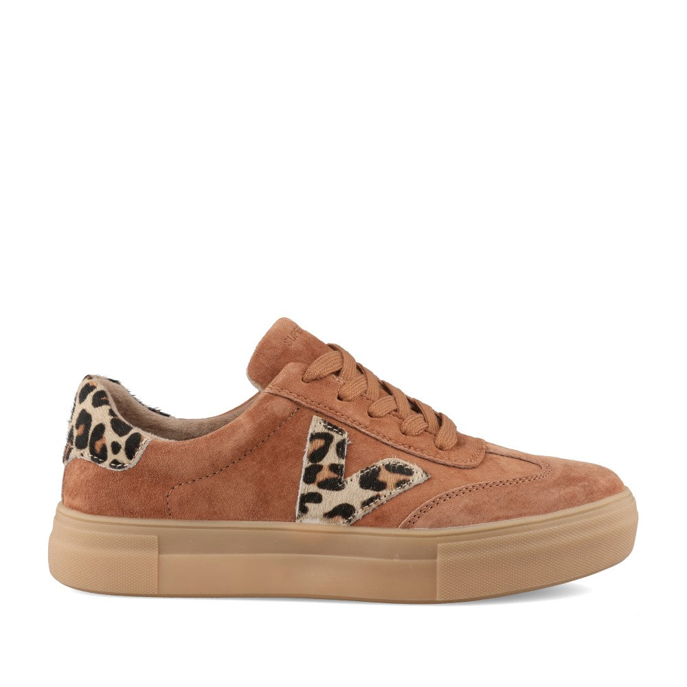 Ladies Ninety Laced Trainer In Chamoise