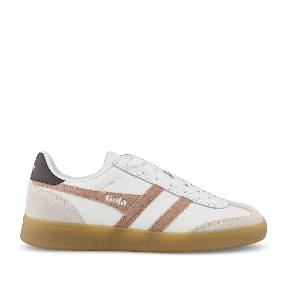 Ladies Viper Leather Clb744 Laced Trainer In White