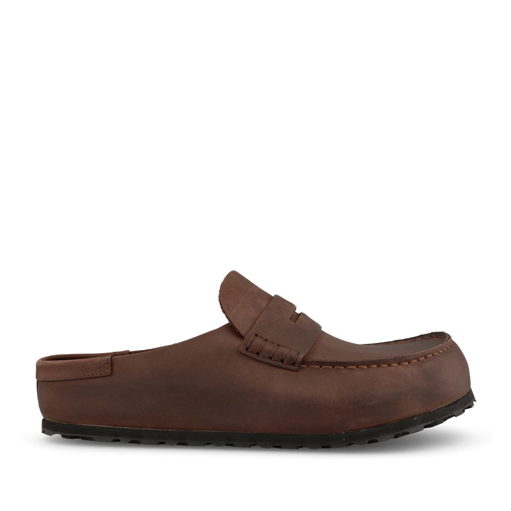 Mens 1029617 Naples Oiled Leather Mule In Brown