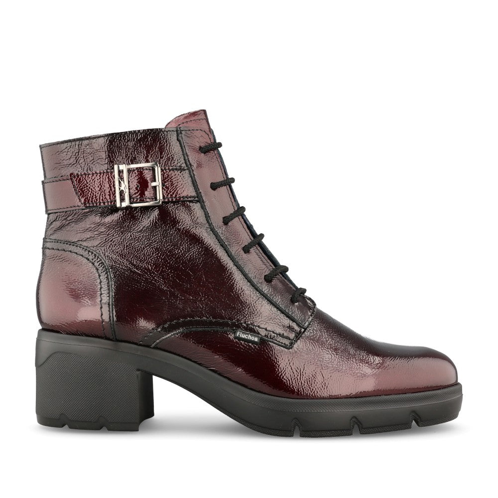 Ladies F2107 Fugaz Heeled Ankle Boot In Burgandy