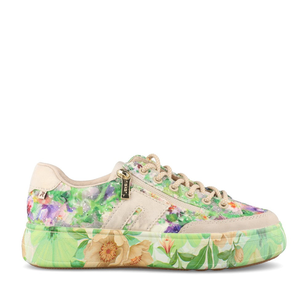 Ladies M7711 Laced Trainer In Multi-colour
