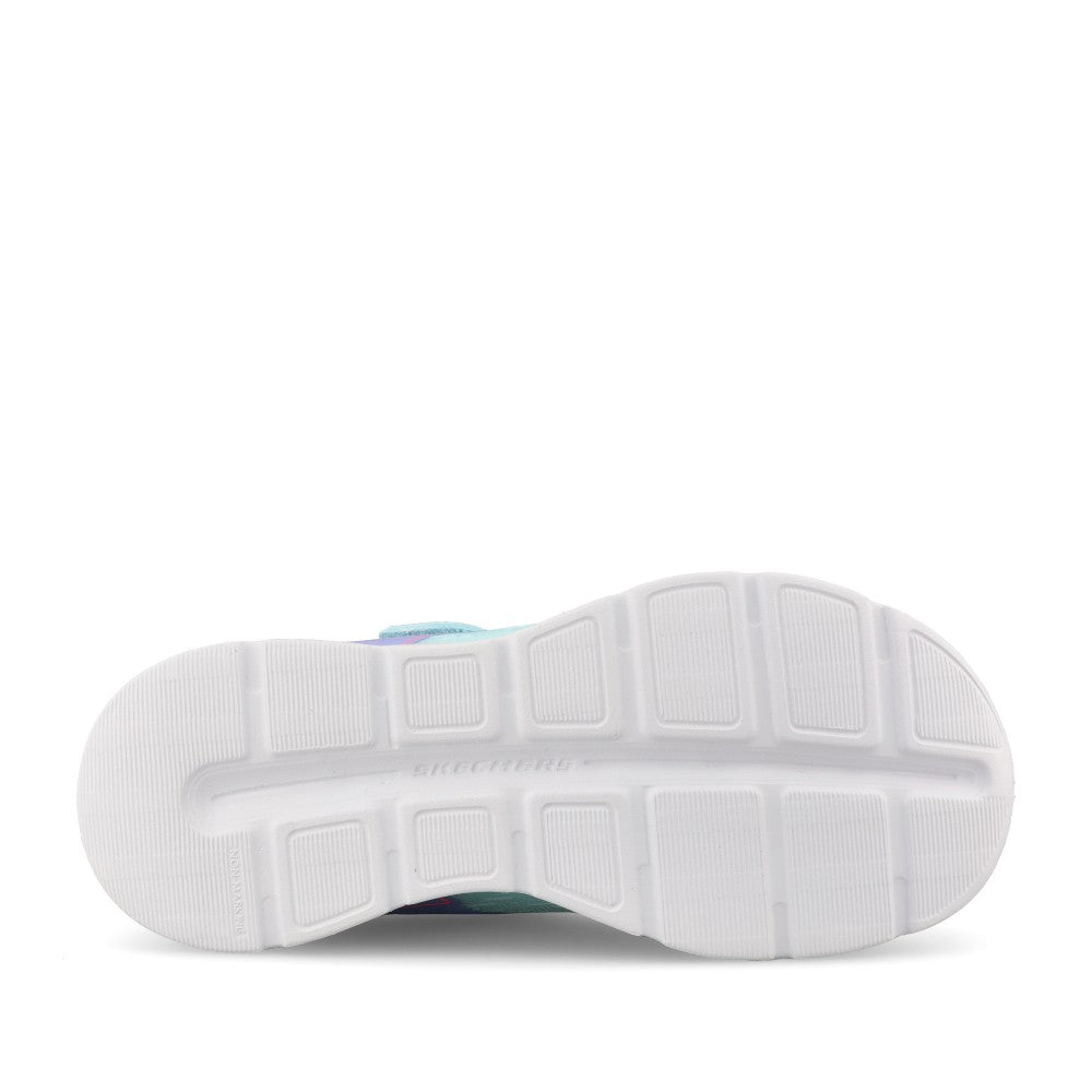 Skechers Girls 303730L Glide-Step Lights Trainer In Aqua
