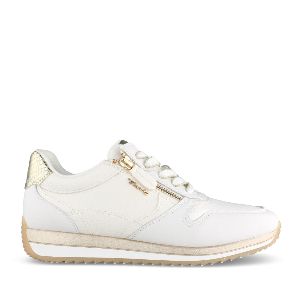 Ladies 8-83734 Laced Trainer In White