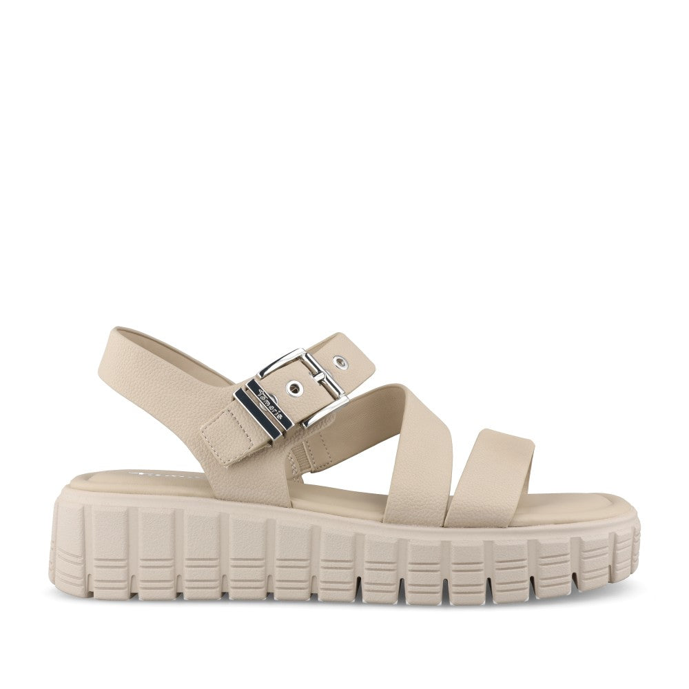 Ladies 1-28233 Strap Sandal In Taupe
