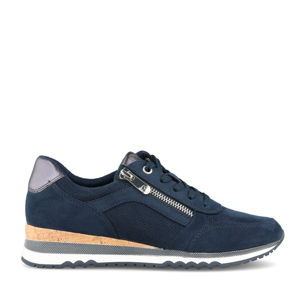 Ladies 2-23781 Laced Trainer In Navy