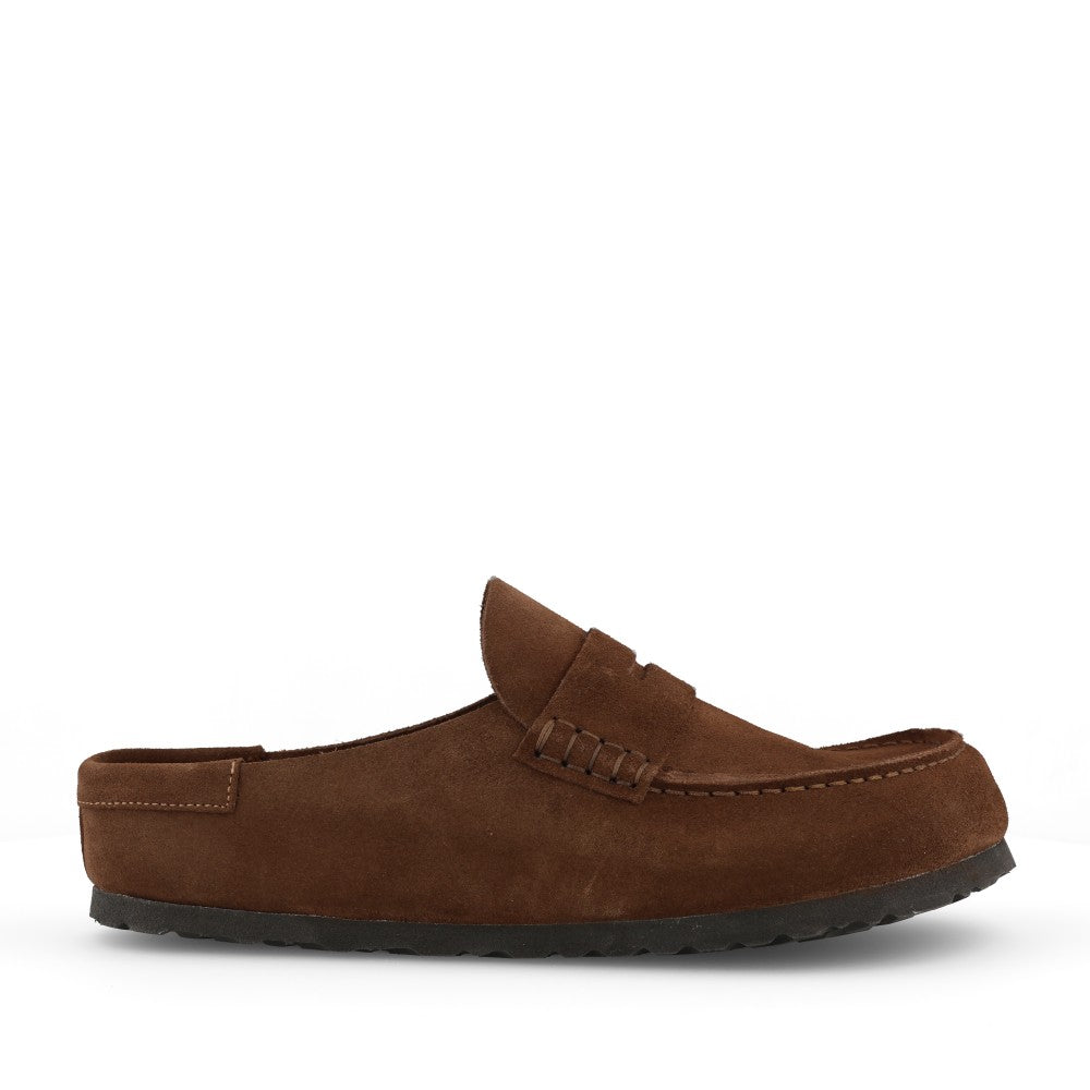 Mens Naples 1031605 Suede Leather Clog In Brown