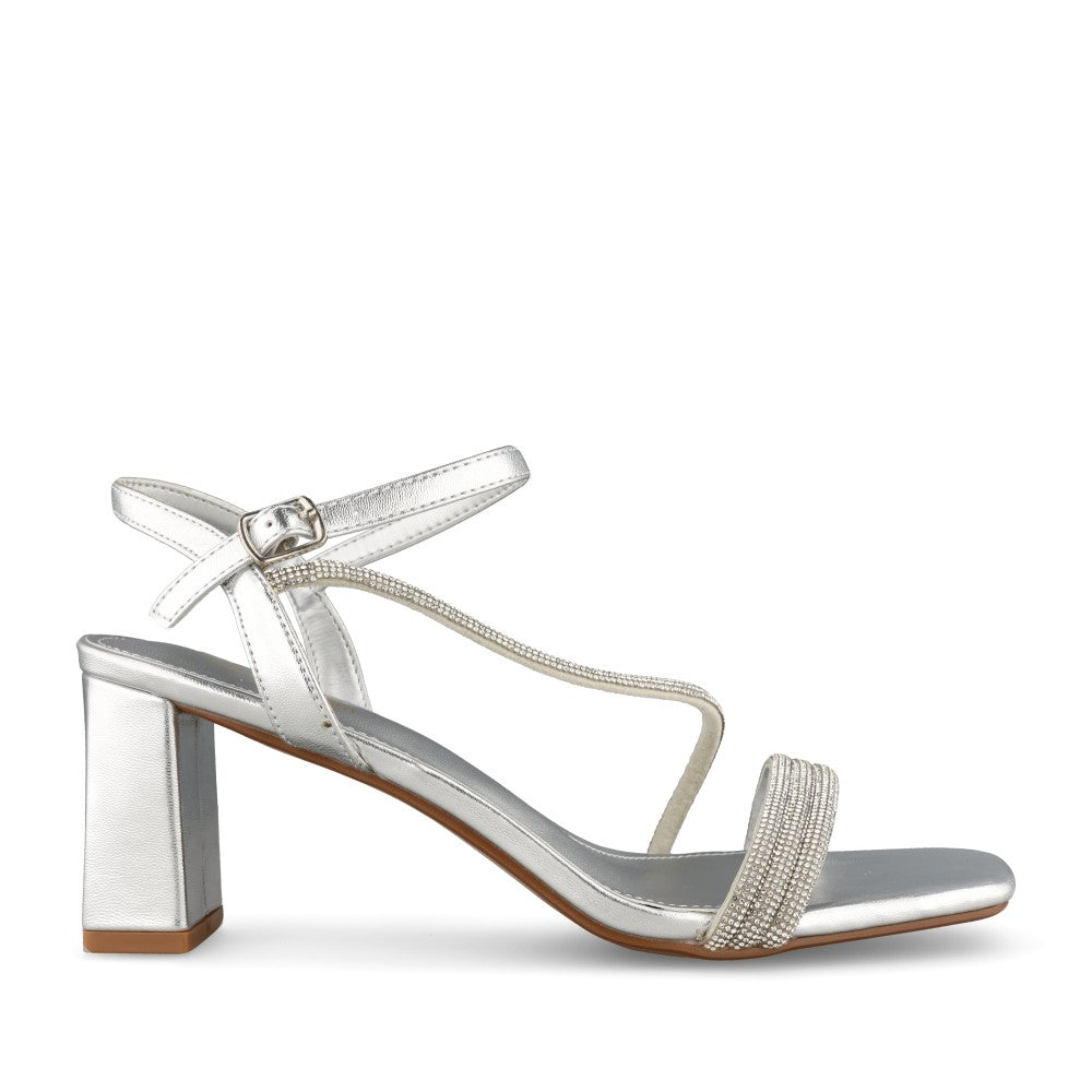 Ladies Willowdale Medium Heel Sandal In Silver