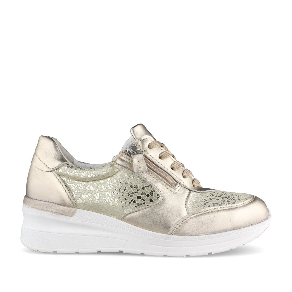 Ladies 75159g Cockatoo Laced Trainer In Gold