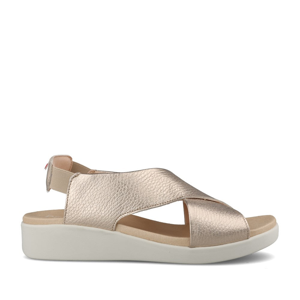 Ladies 10535 Wedge Sandal In Metallic