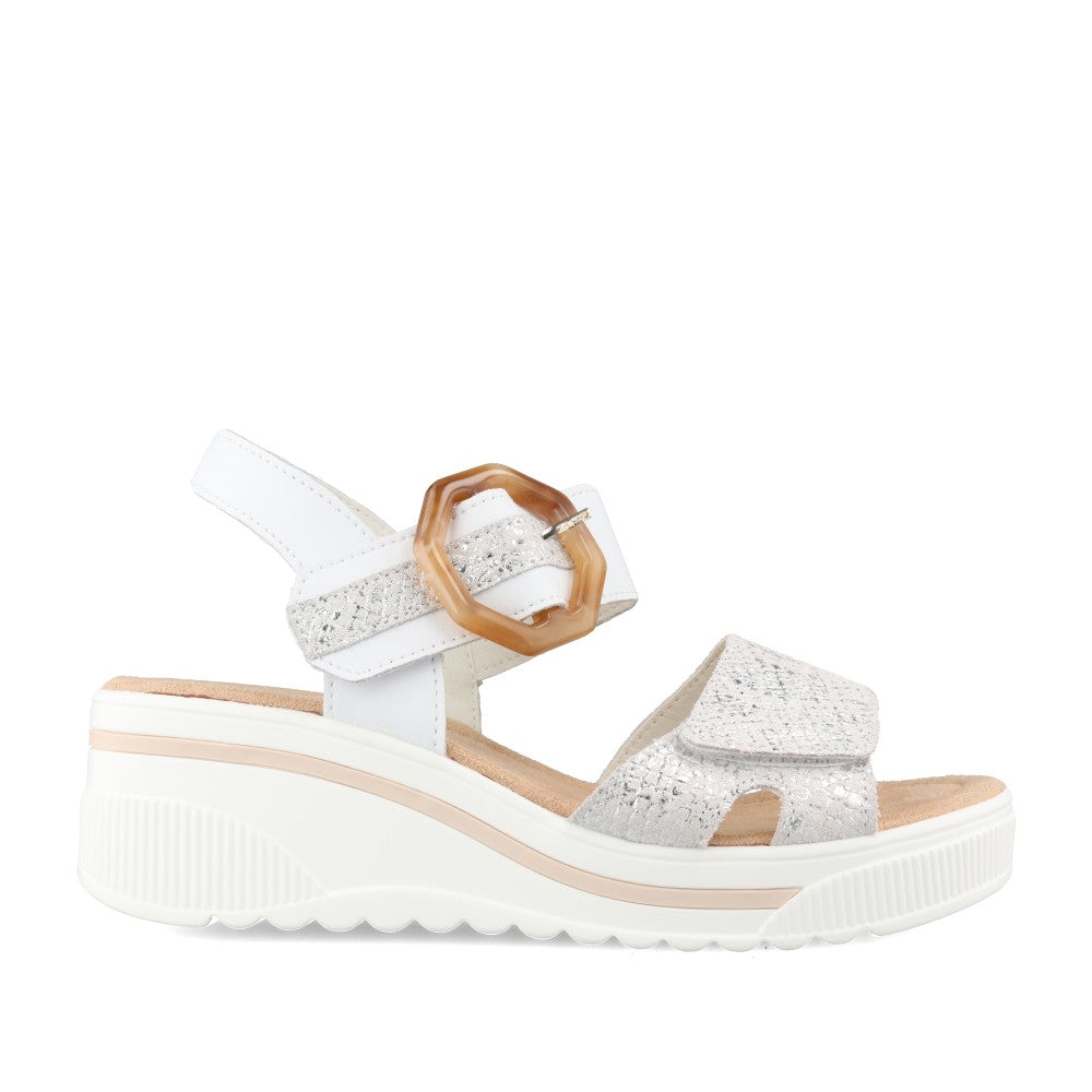 Ladies T42-203 Wedge Sandal In Silver
