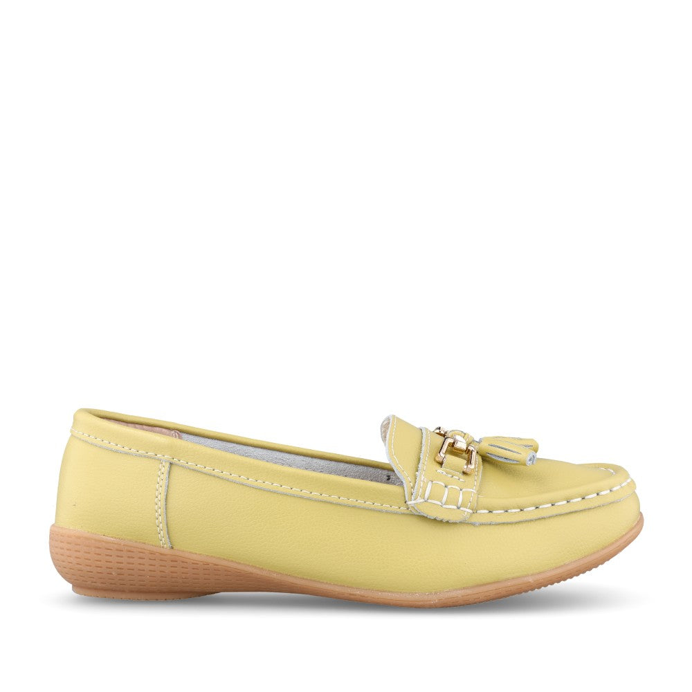 Ladies Nautical Slip-on Shoe In Lime