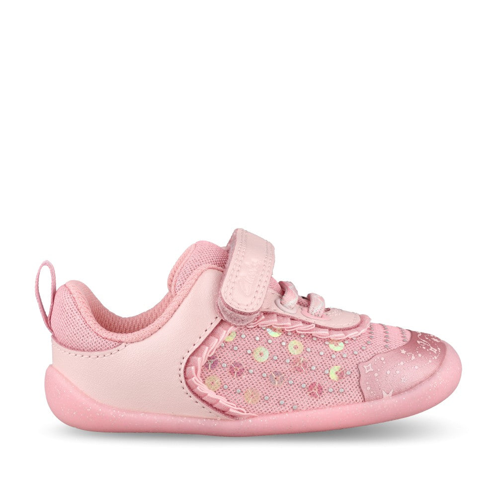 Girls Roamer Gleam Pink Velcro Shoe In Kids G Fit