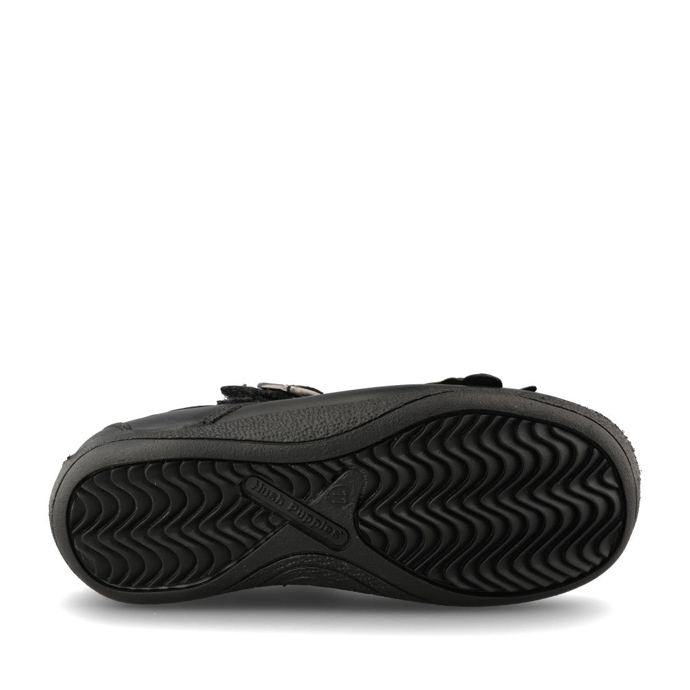 Girls Julie Leather Velcro Shoe In Blk Leather