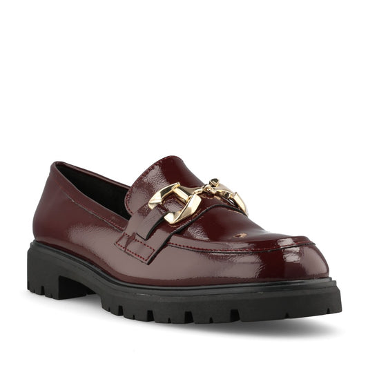 Marco Tozzi Ladies 2-24700 Ladies Patent Loafer in Burgandy