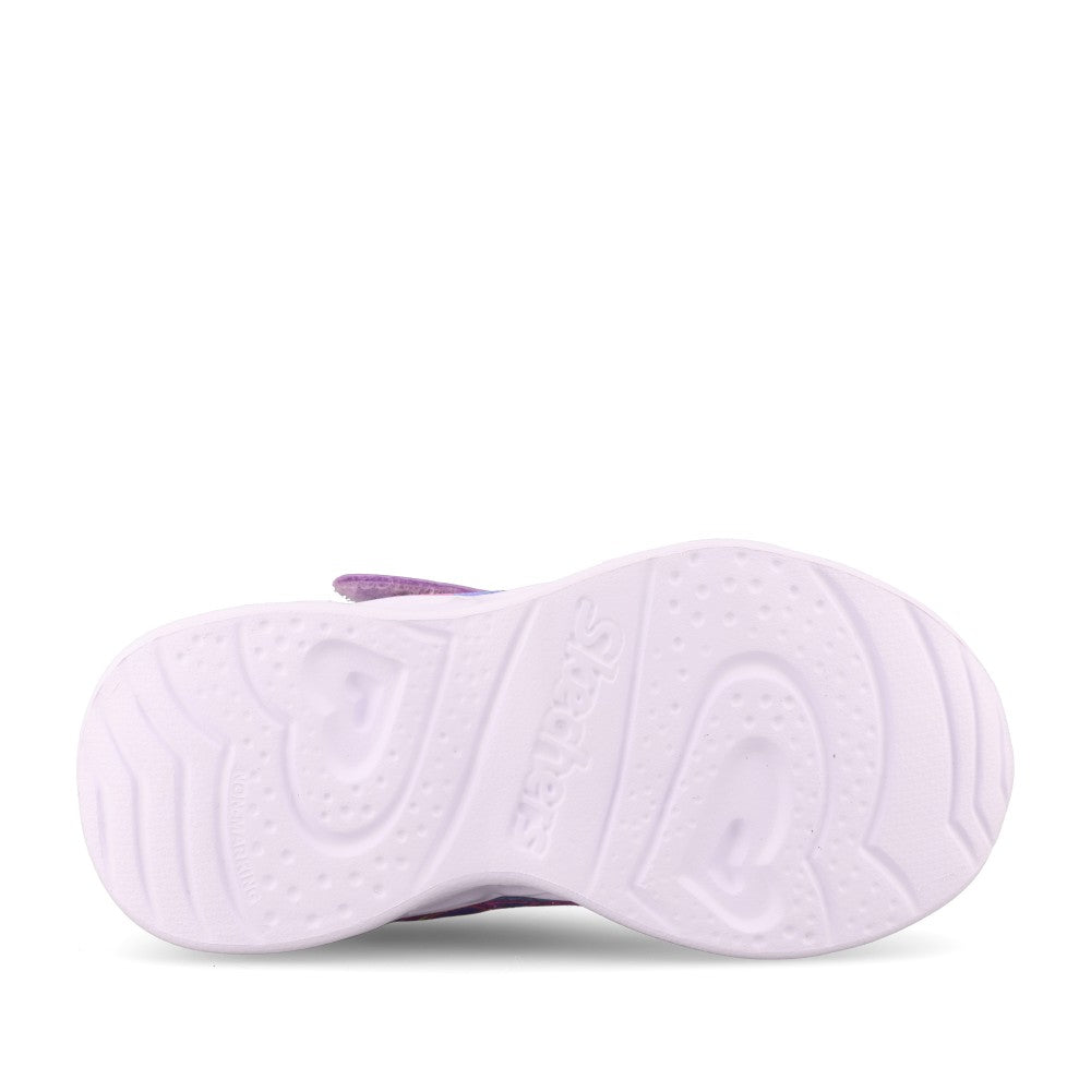 Skechers Girls 303736NC Heart Lights Bubble Love Trainer In Purple