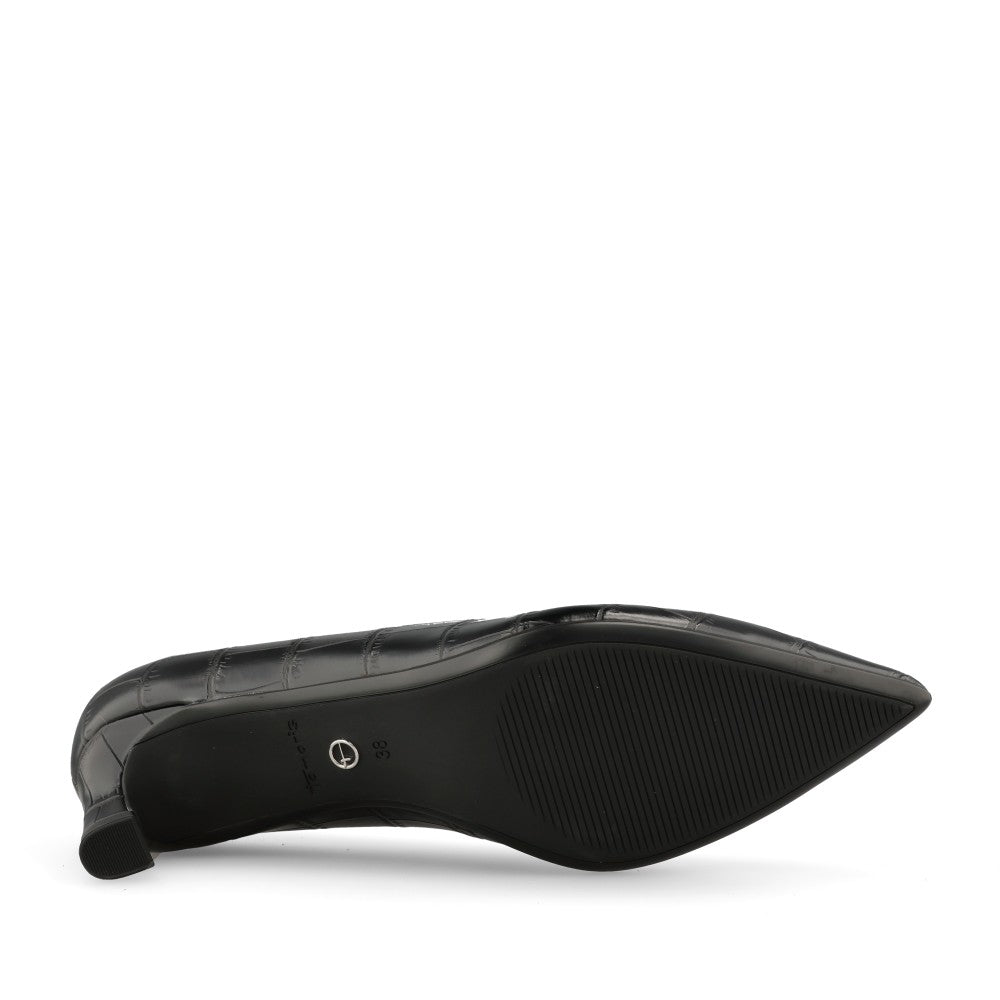 Tamaris Ladies 1-22351 Mid Heel Court In Black