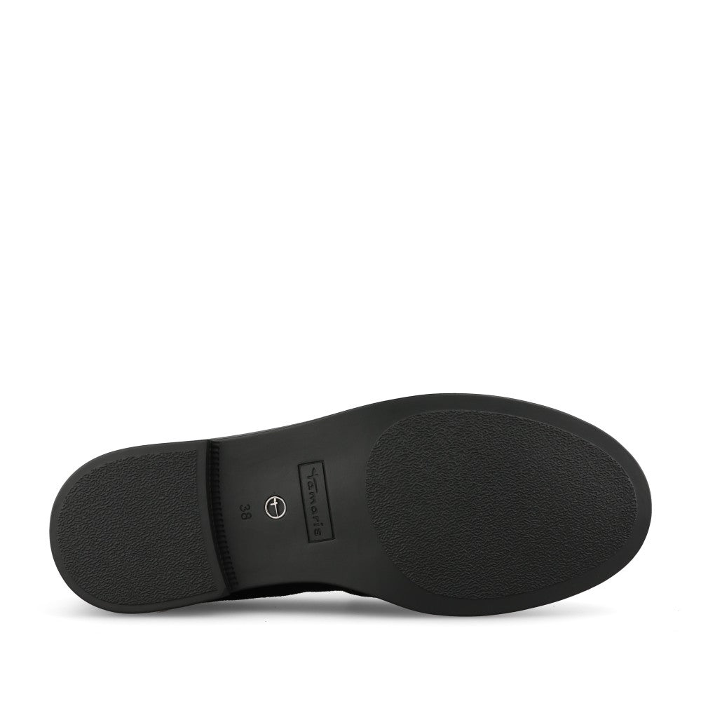 Tamaris Ladies 1-24251 Suede Leather Loafer In Black