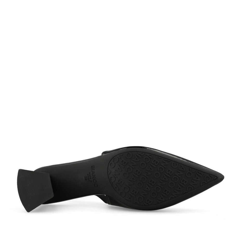 Bianco Ladies Biamaralyn Slingback Patent 11240941 Court Shoe In Black