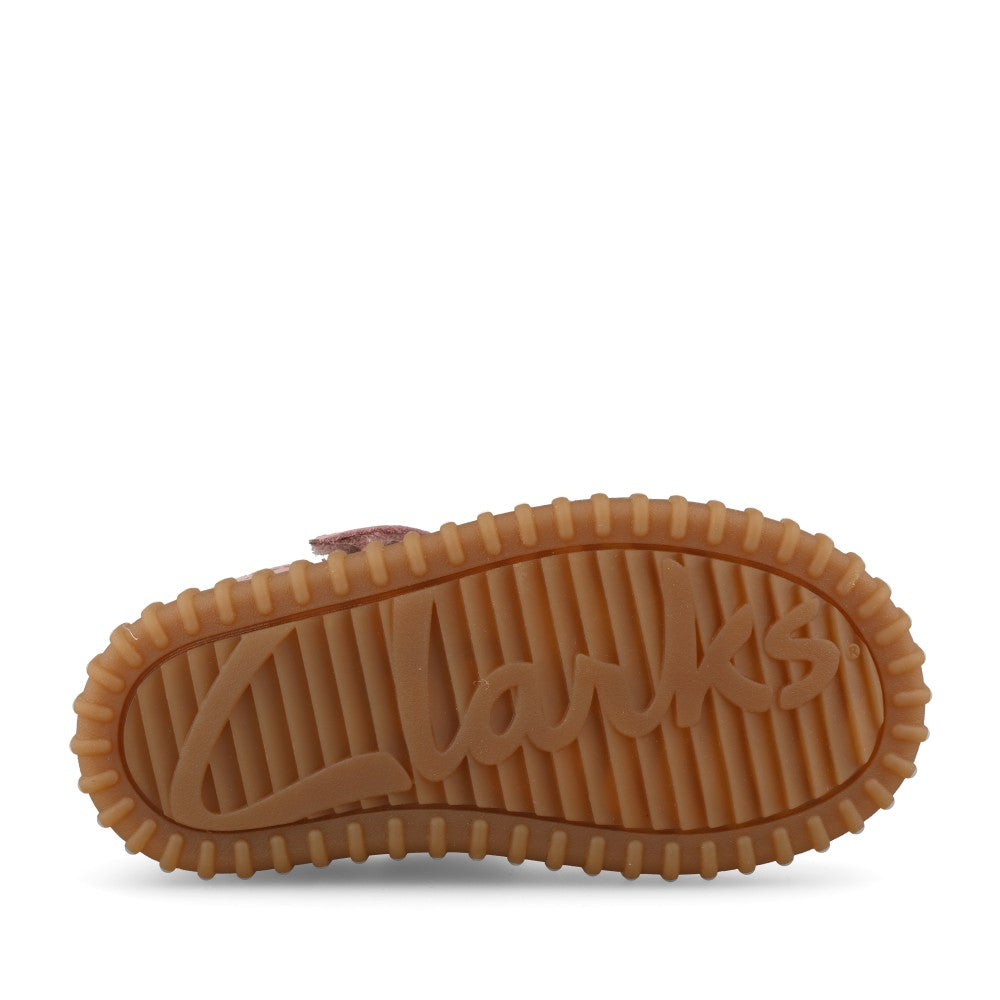 Clarks Girls Cove Heart T G-Fit Shoe in Dusty Pink