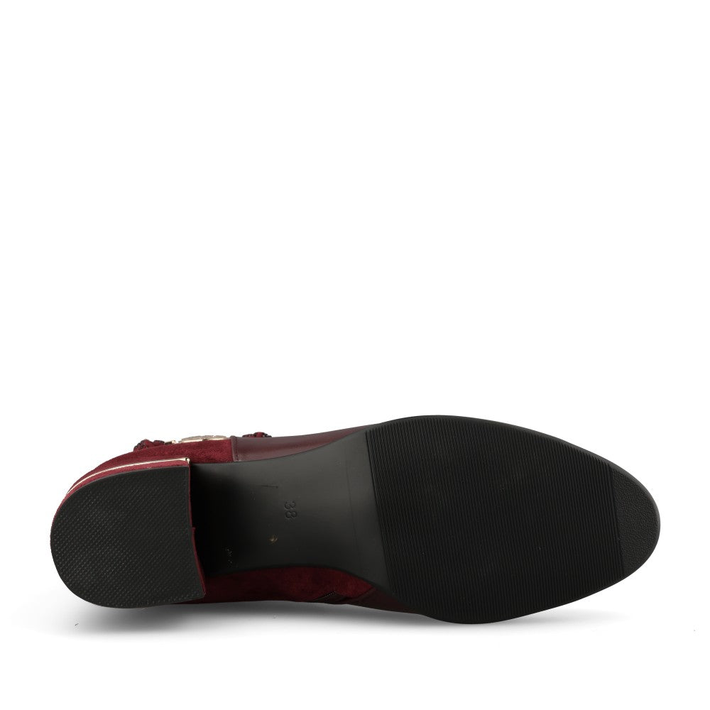 Redz Ladies F3166 Ankle Boot In Burgundy