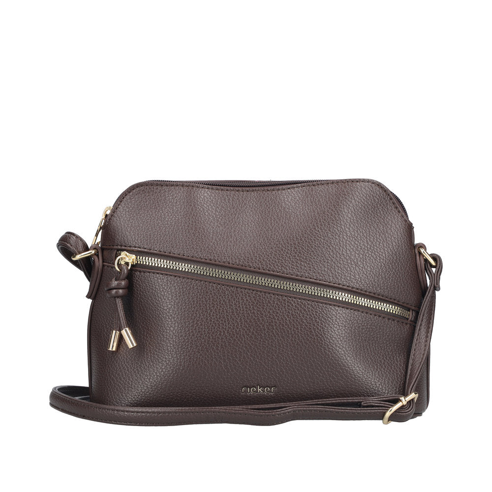 Rieker Ladies H1031 Handbag With Zipper In Brown