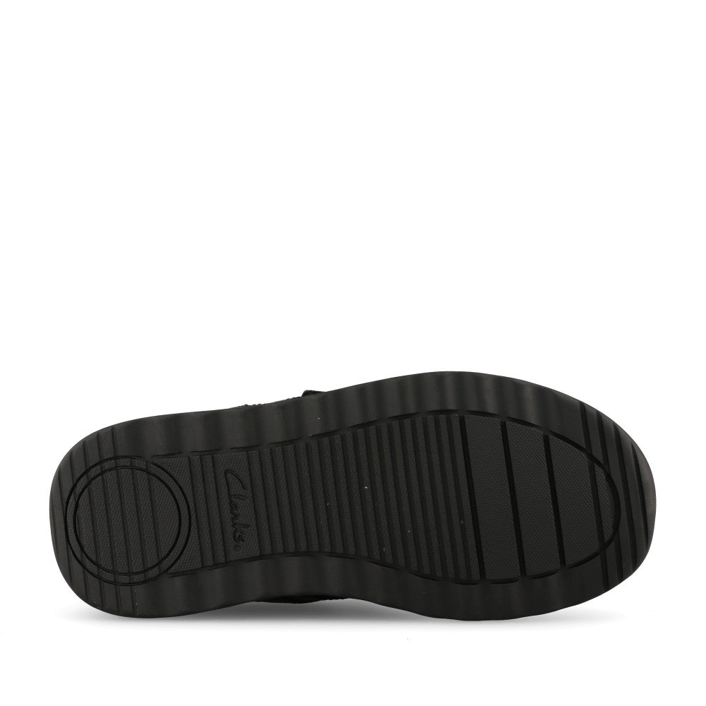 Clarks Boys Daze Kick K F-FIT Velcro in Black Leather
