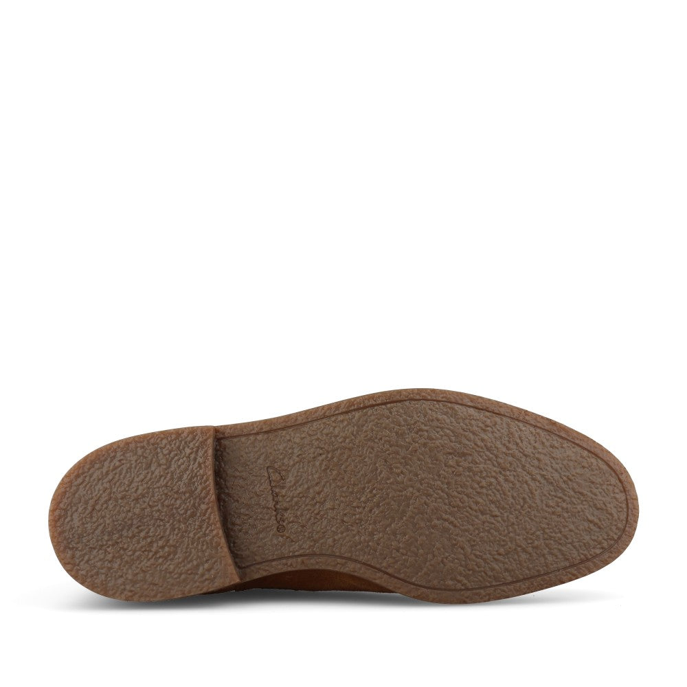 Clarks Mens Jaxen Easy Leather G-fit Boot In Cola Suede