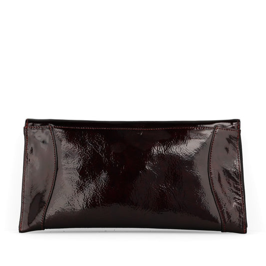 Ladies 0002 2894 Burgandy Patent Leather Clutch bag
