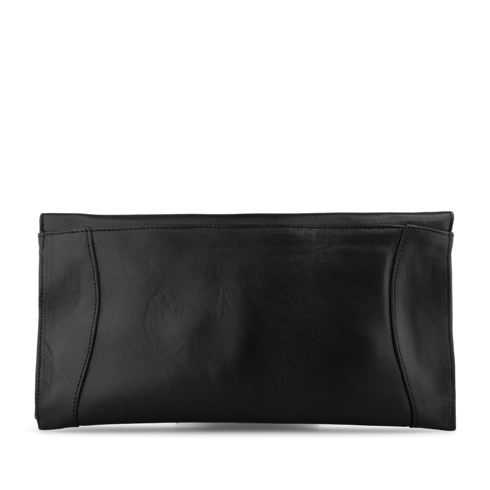 Ladies 0002-3009 Clutch Bag In Black Leather