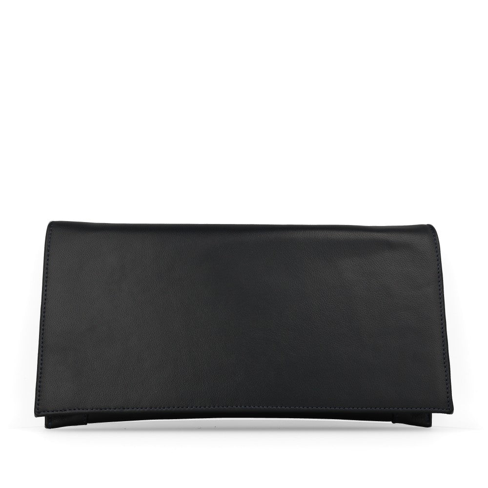 Ladies 0002 3016 Navy Leather Clutch bag