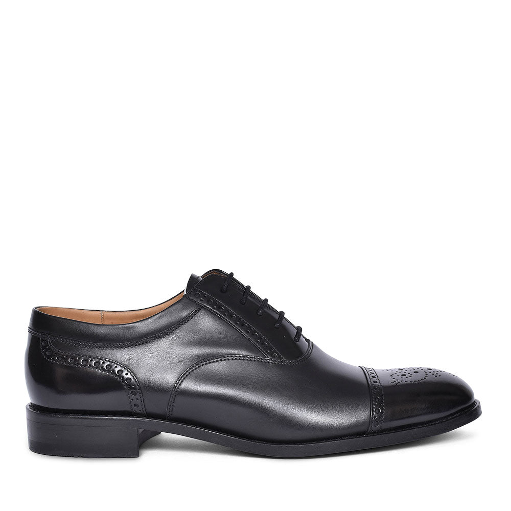 Mens Toe Cap Lace Brogue For Men In Black