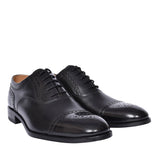Mens Toe Cap Lace Brogue For Men In Black