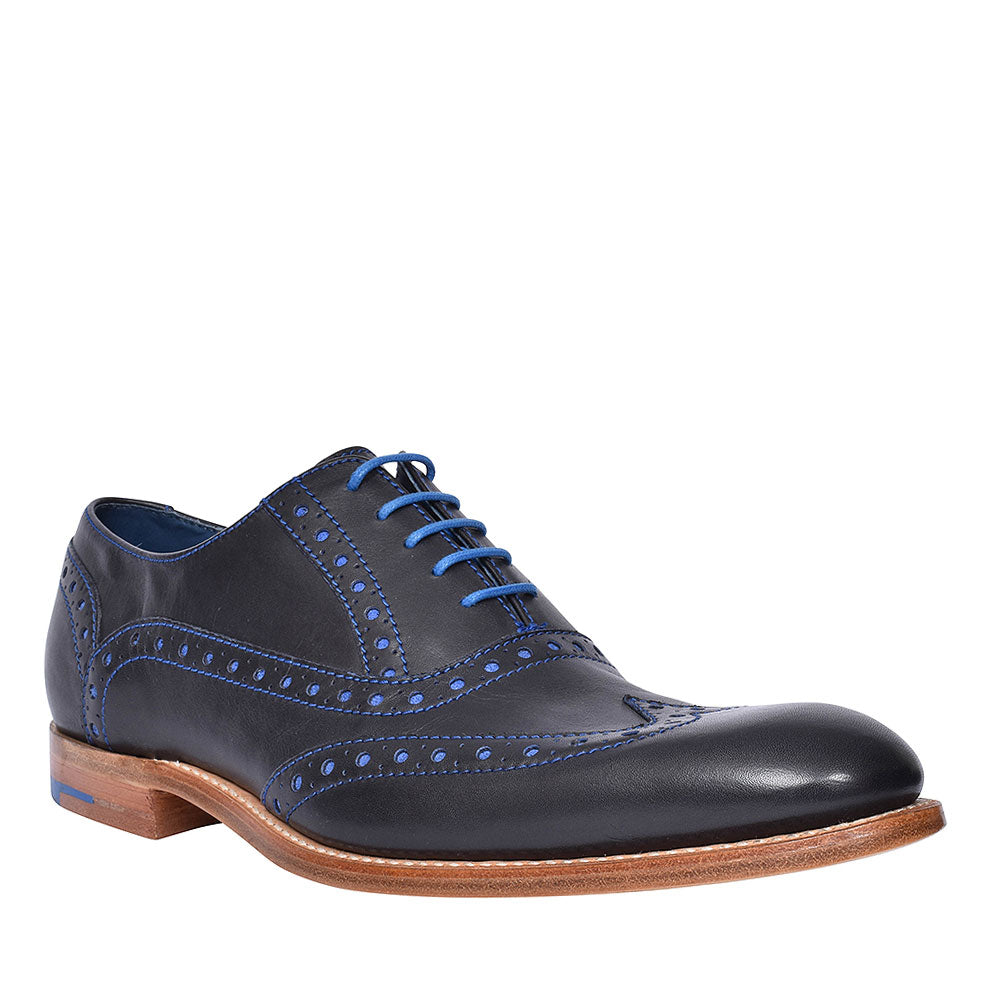 Grant Leather Brogues For Men In Navy