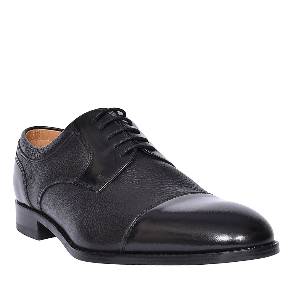 Wantage Laced Toe Cap Shoe For Men In Black