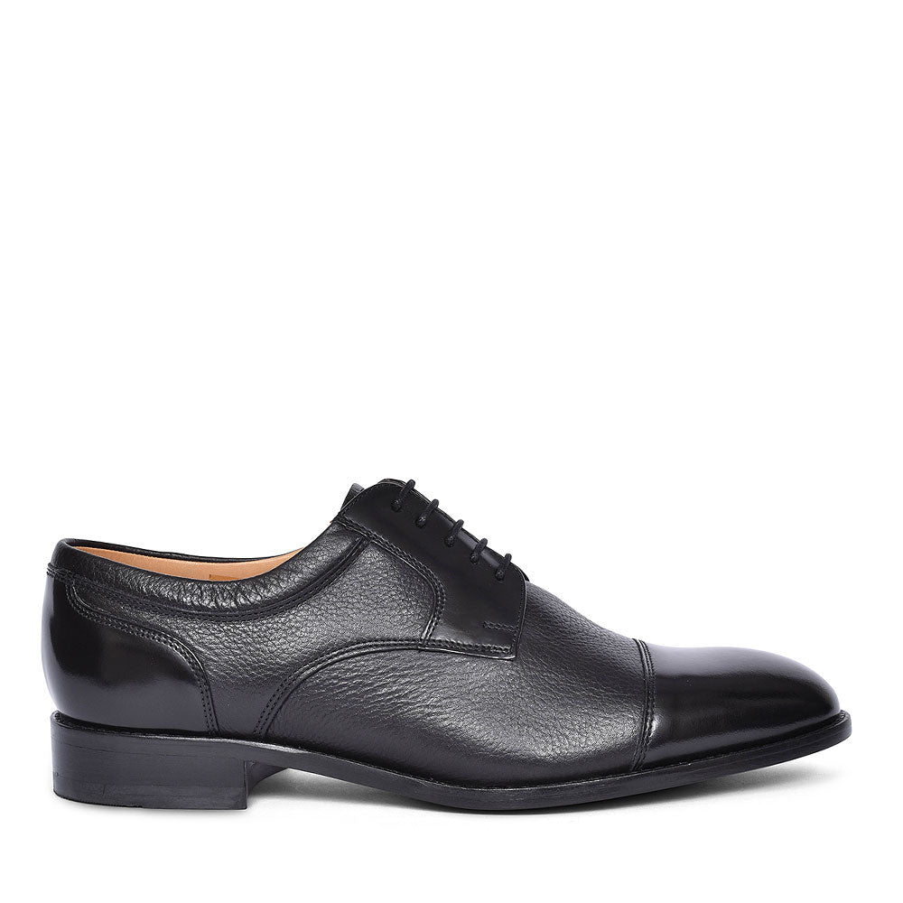 Wantage Laced Toe Cap Shoe For Men In Black