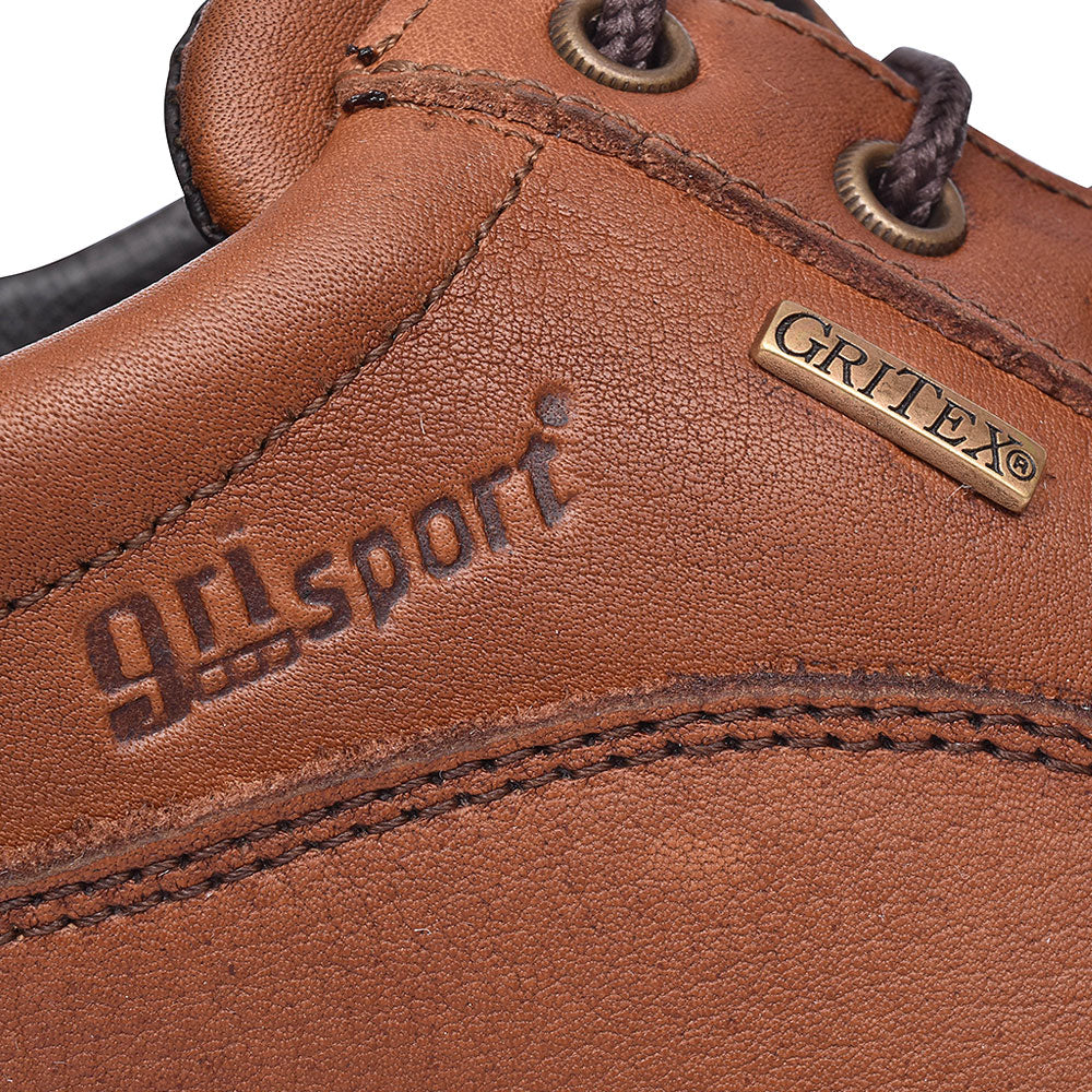 Bmg050 Livingston Tan Laced Walking Shoes For Men In Tan