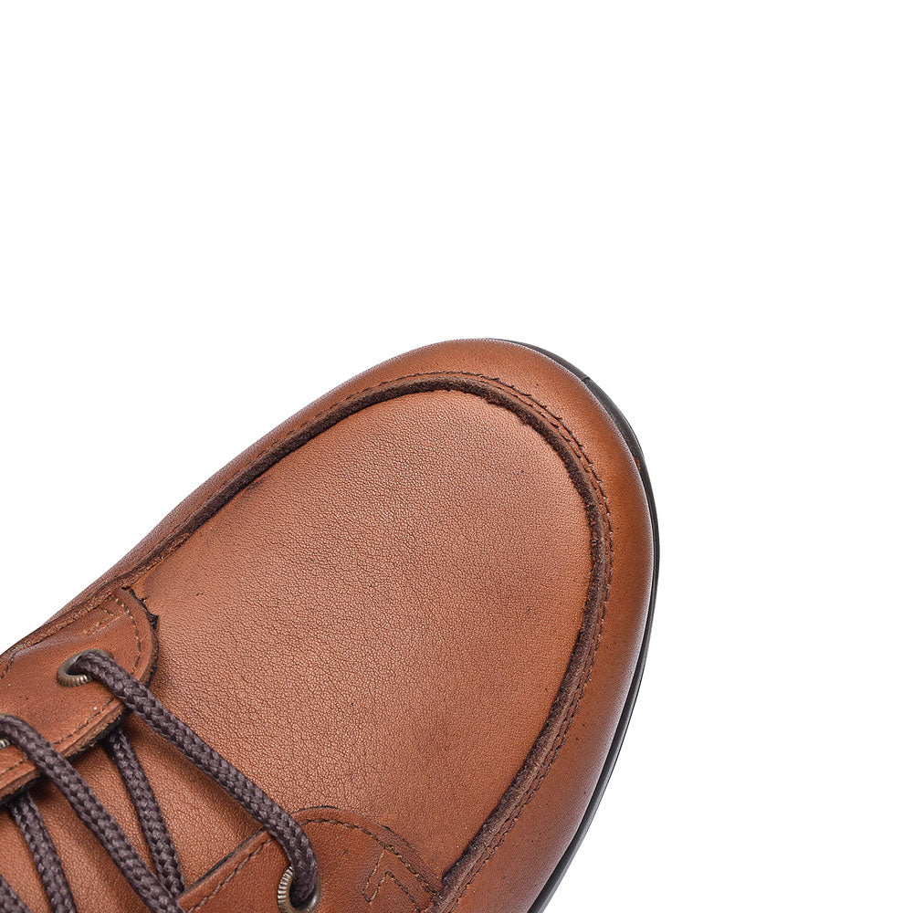Bmg050 Livingston Tan Laced Walking Shoes For Men In Tan