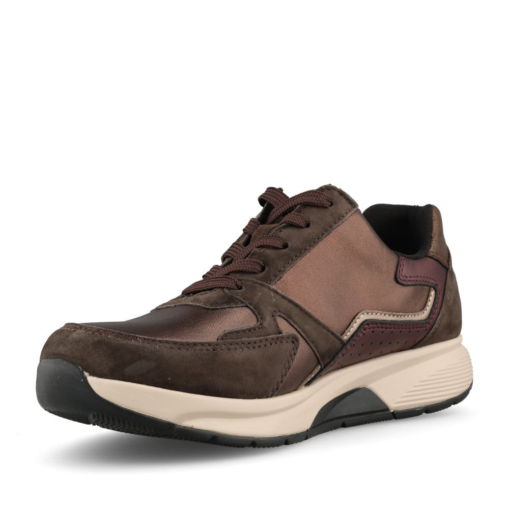 Gabor Ladies 0106.01.016 Adora Rollingsoft Trainer In Brown Metalic