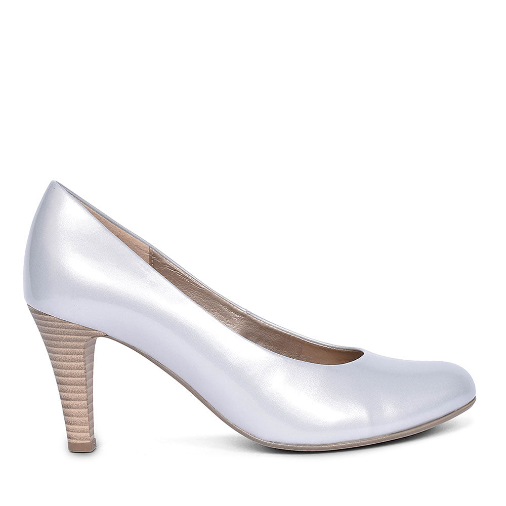 GABOR HIGH HEEL COURT SHOE FOR WOMEN in SILVER