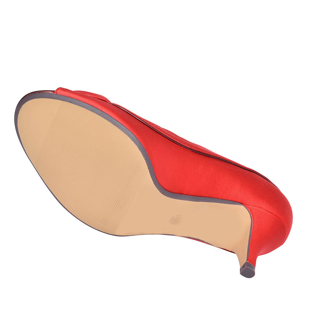 Ladies Ripley Flr222 Low Heel Court Shoe In Red