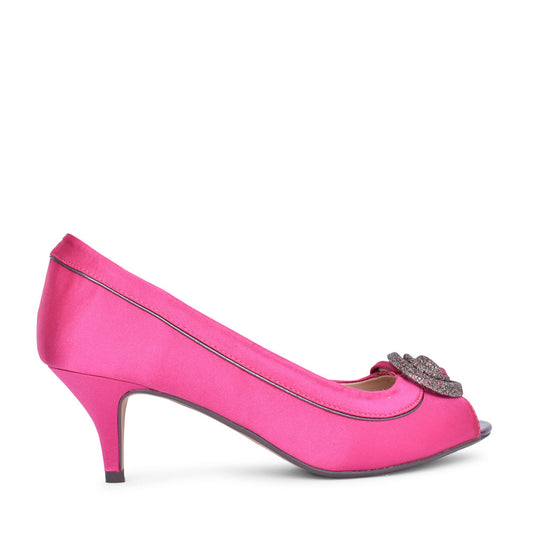 Ladies Ripley Flr222 Low Heel Court Shoe In Pink
