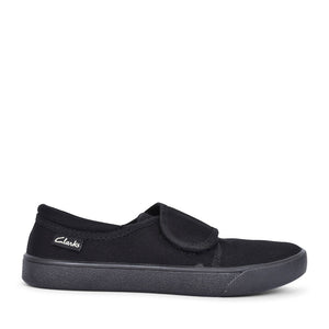 Hopper Run Black Fabric Plimsolls In Kids G Fit