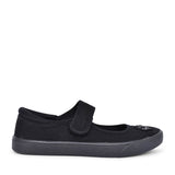 Hopper Go Black Fabric Girls Plimsolls In Kids G Fit