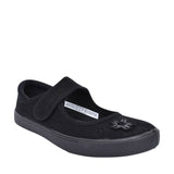 Hopper Go Black Fabric Girls Plimsolls In Kids G Fit