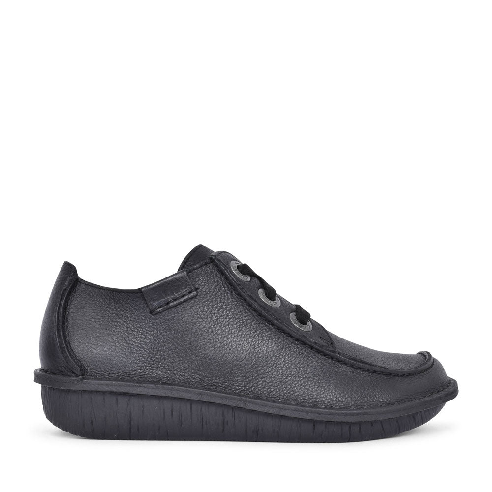 Ladies Funny Dream Leather Shoe  In Blk Leather
