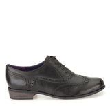 Hamble Oak Leather Brogue Shoe C Fit  In Blk Leather