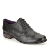 Hamble Oak Leather Brogue Shoe E Fit In Blk Leather
