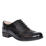 Hamble Oak Black Patent D Fit Brogue For Ladies In Blk Patent