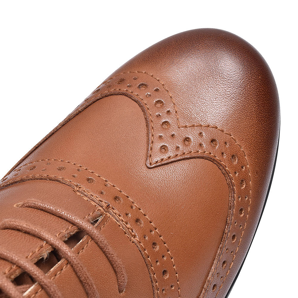Hamble Oak Dark Tan Leather D Fit Brogue For Ladies In Tan