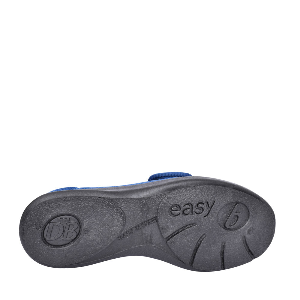 Ladies Caroline 2 2v Wide Fit Floral Velcro Slipper In Navy